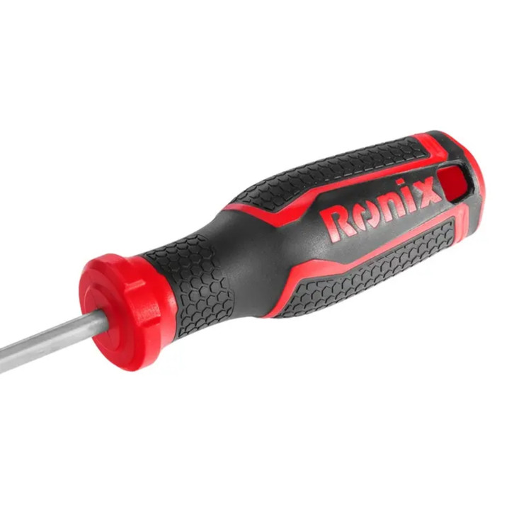 پیچ گوشتی دسته پلاستیکی دورنگ 125*5 چهارسو رونیکس مدل RH-2844