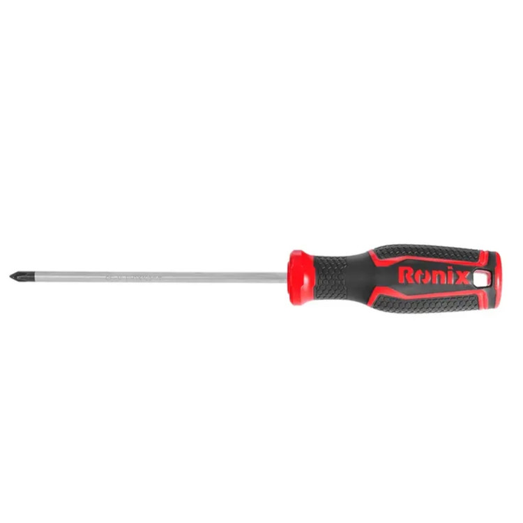 پیچ گوشتی دسته پلاستیکی دورنگ 125*5 چهارسو رونیکس مدل RH-2844