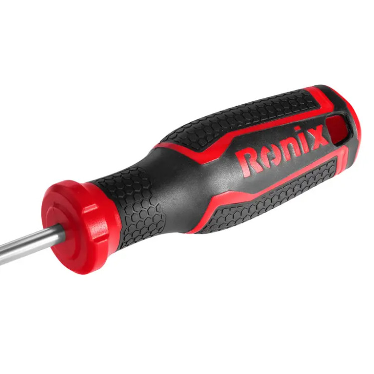 پیچ گوشتی دسته پلاستیکی دورنگ 150*5 چهارسو رونیکس مدل RH-2845