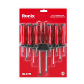 ست 12 عددی ترکیبی پیچ گوشتی و پیچ گوشتی ساعتی رونیکس مدل RH-2728