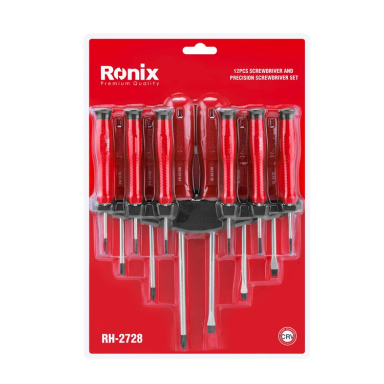 ست 12 عددی ترکیبی پیچ گوشتی و پیچ گوشتی ساعتی رونیکس مدل RH-2728