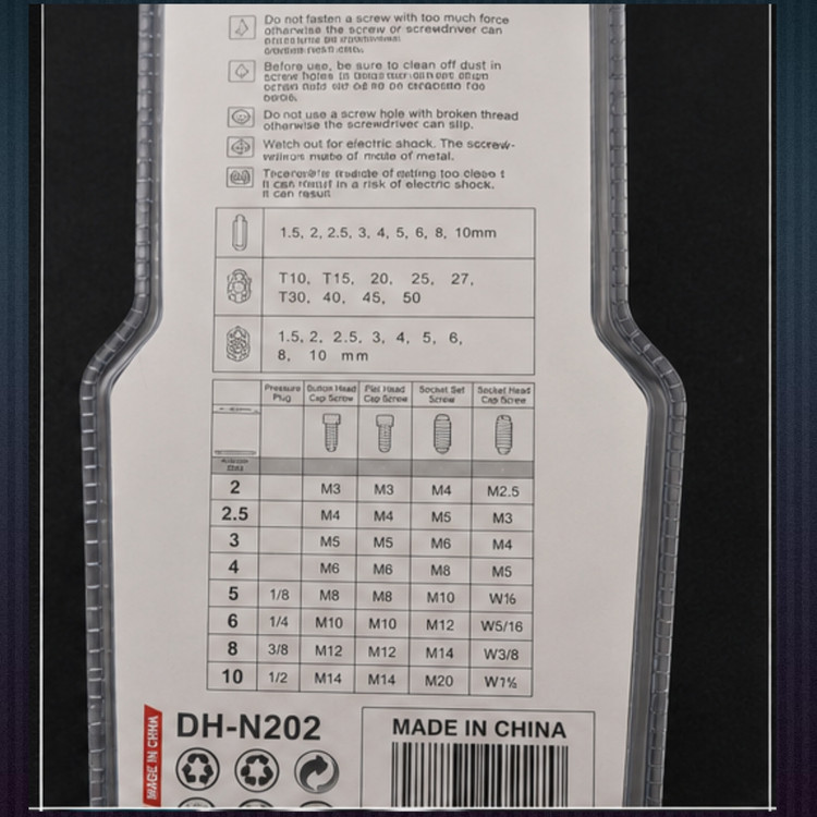 ست آلن بلند ۹ پارچه ستاره DUHENG MAX مدل DH-N202 سایز ۱.۵ تا ۱۰ میلیمتر
