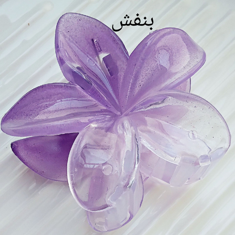 کلیپس مو پلومریا ۸ سانتیمتر دورنگ طرح گل