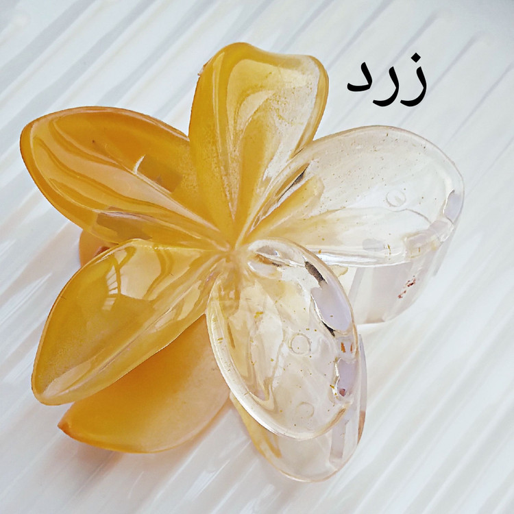 کلیپس مو پلومریا ۸ سانتیمتر دورنگ طرح گل